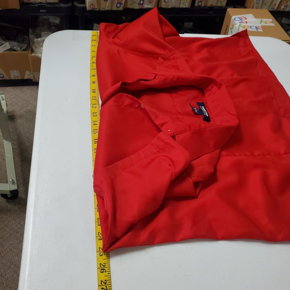 Lands End Womens Short Sleeve Button Front Shirt Size 1X Red Cotton Lightweight - Picture 8 of 11